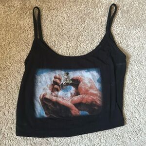 Boys Lie Cropped Black Tank